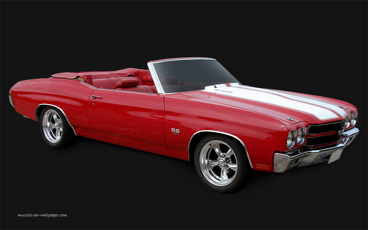 1970 Chevelle SS Wallpaper   Red Convertible   Right Front View