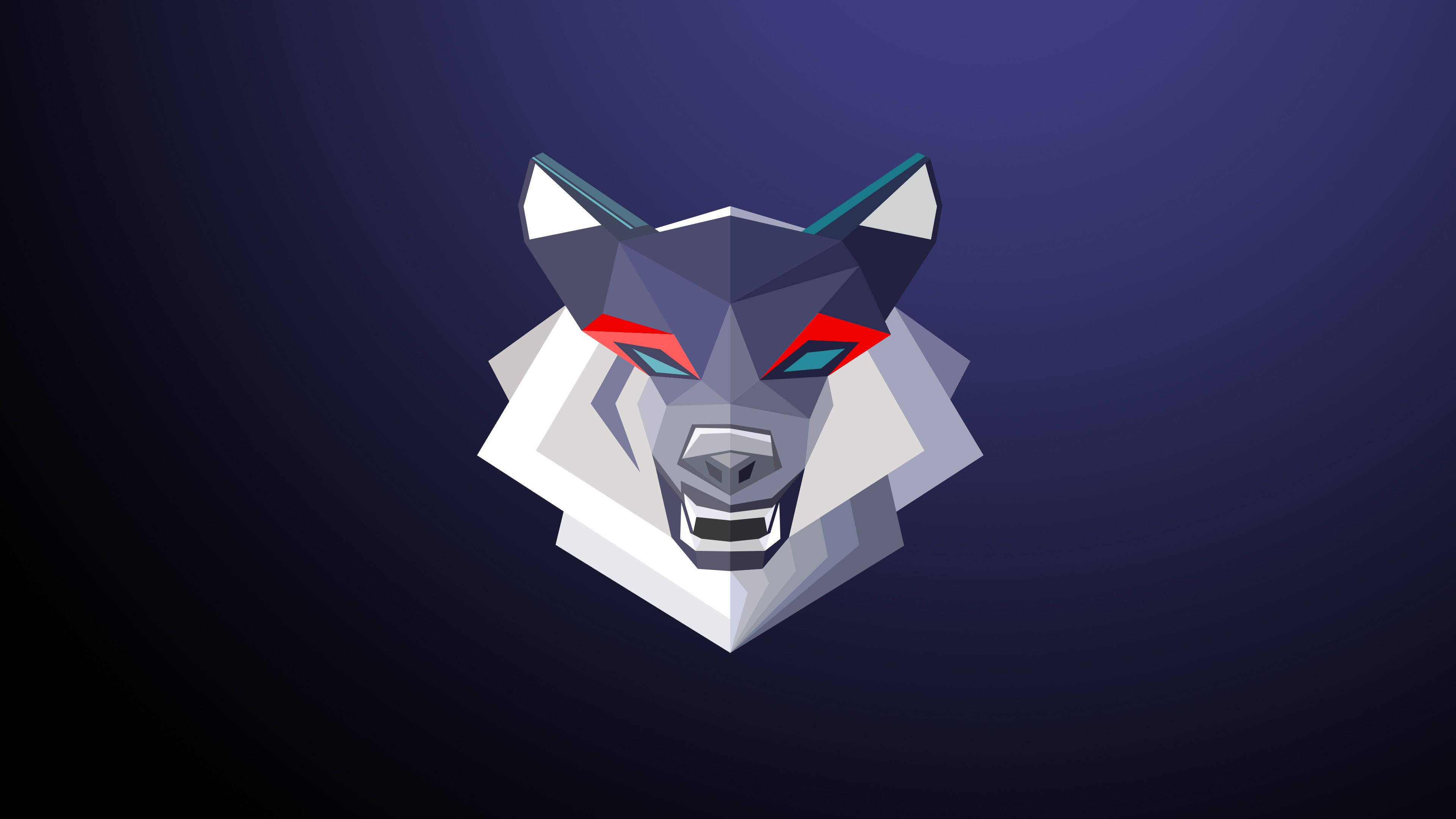 4k Ultra HD Geometric Wolf Vector Art Wallpaper