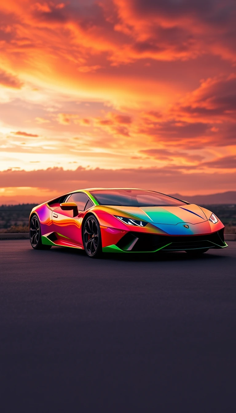 Rainbow Lamborghini Wallpaper