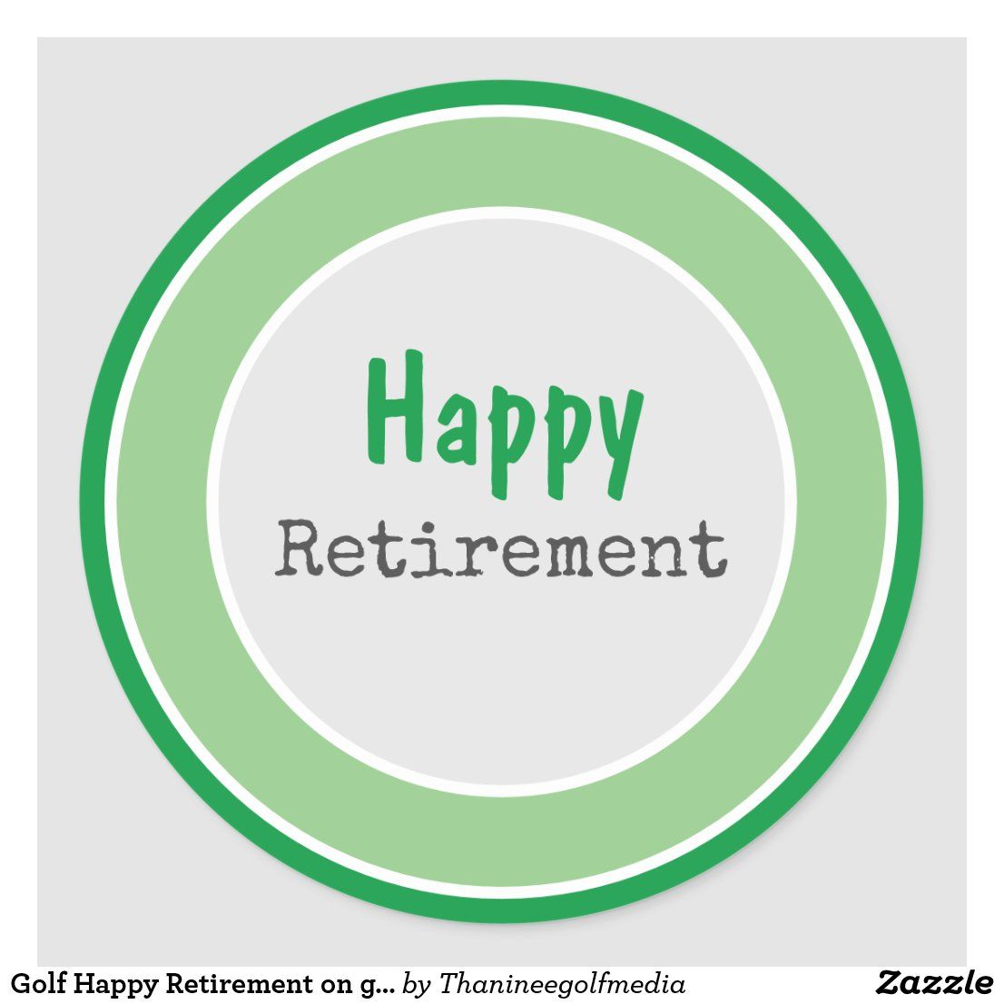 Golf Happy Retirement On Green Background Classic Round Sticker