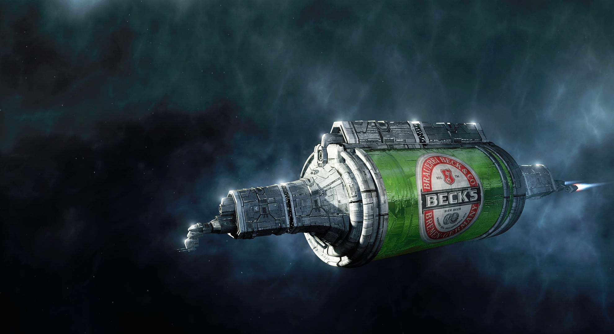 Alcohol Spaceship Wtf Wallpaper