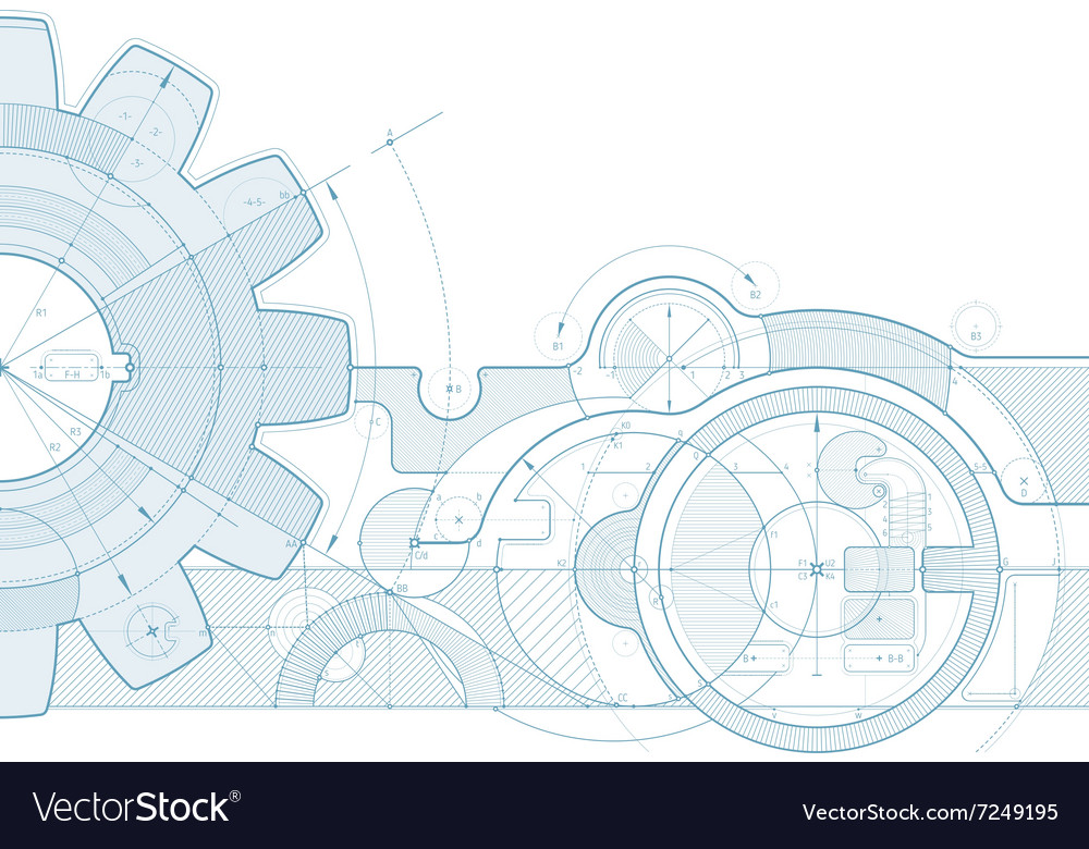 Gear Draft Background Royalty Vector Image