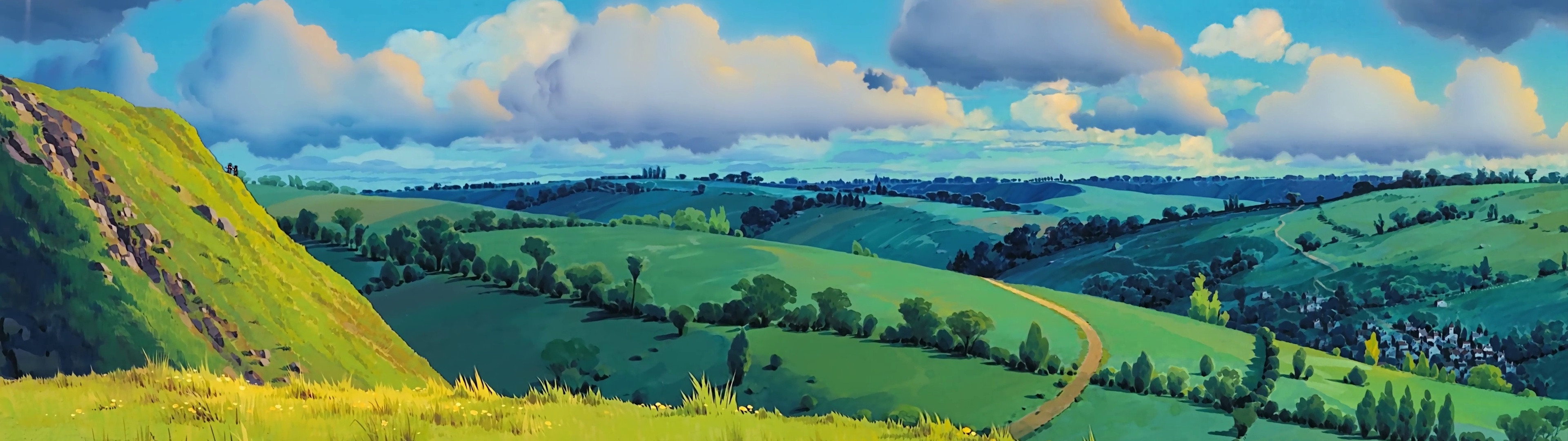 Wallpaper Dual Studio Ghibli High Res Screen