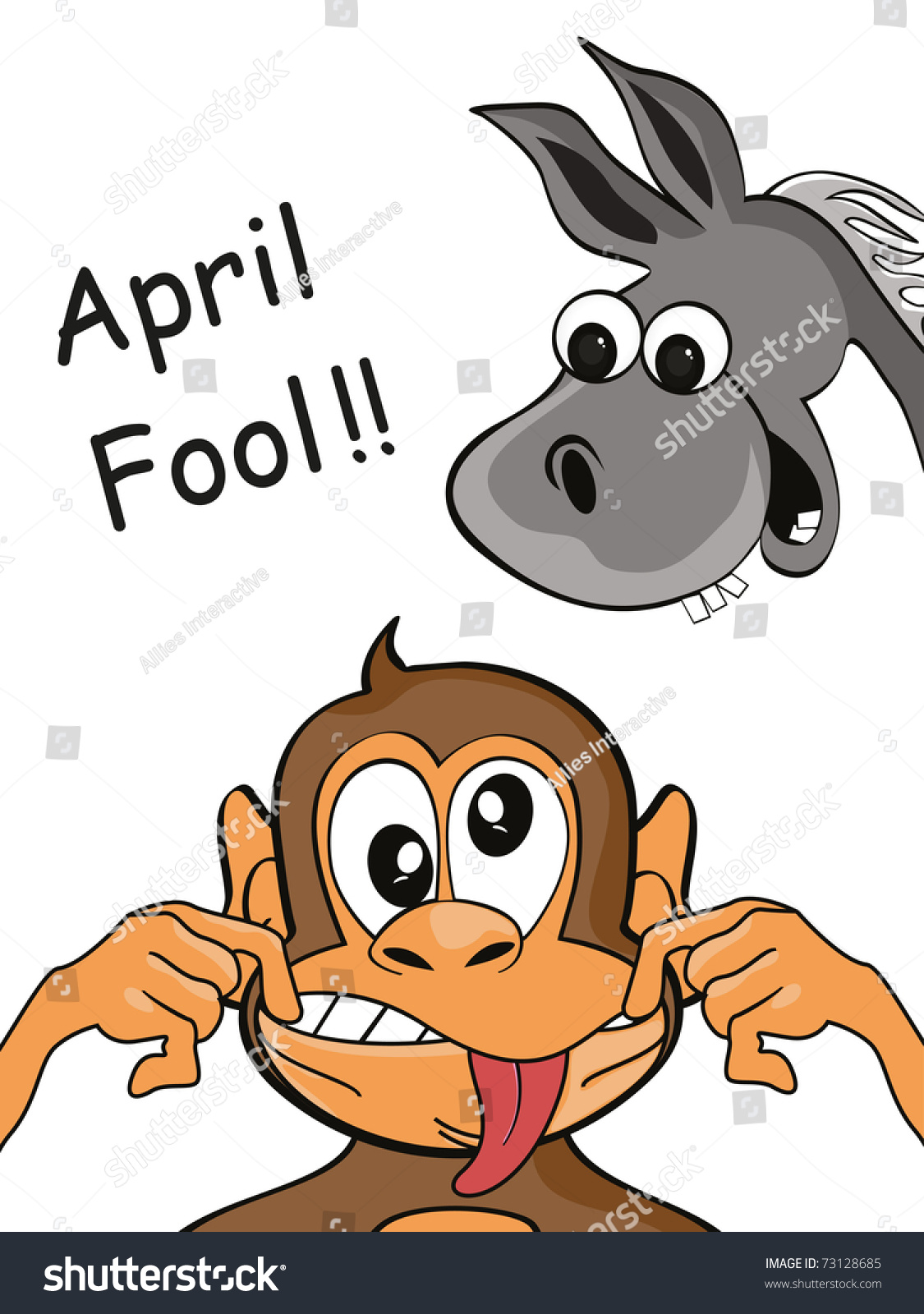 April Fool Background Monkey Ass Illustrations Clip Art