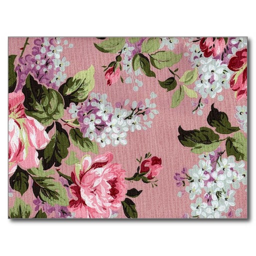 Victorian Rose Wallpaper Garden Postcard