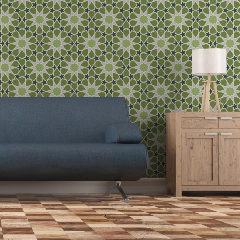  Large Geometric Wall Stencil Demna for Easy DIY project Wallpaper look 800x800