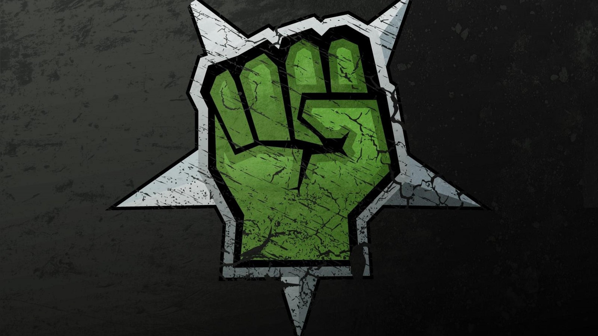 Fist 3d Art Black Green