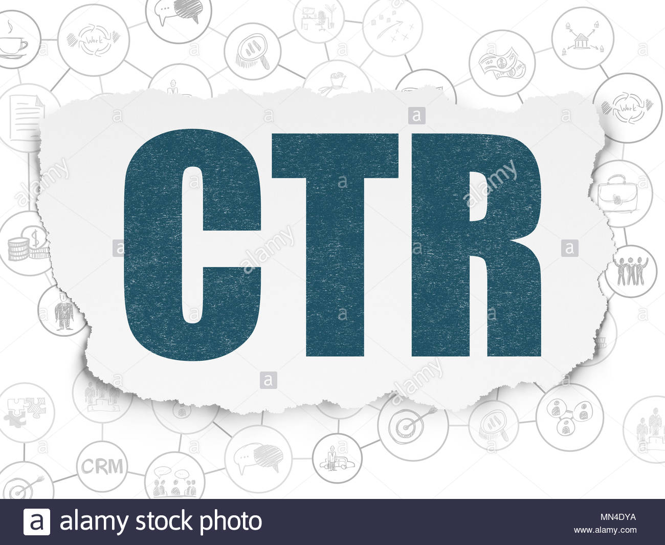 Business Concept Ctr On Torn Paper Background Stock Photo