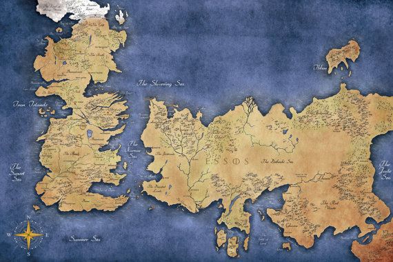 of Thrones Map of Westeros and Essos by TheGreenDragonInn Wallpaper