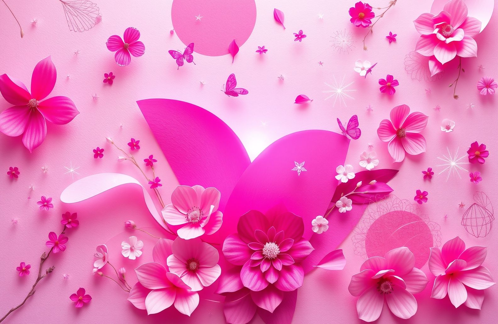 Pink Collage Computer Wallpaper