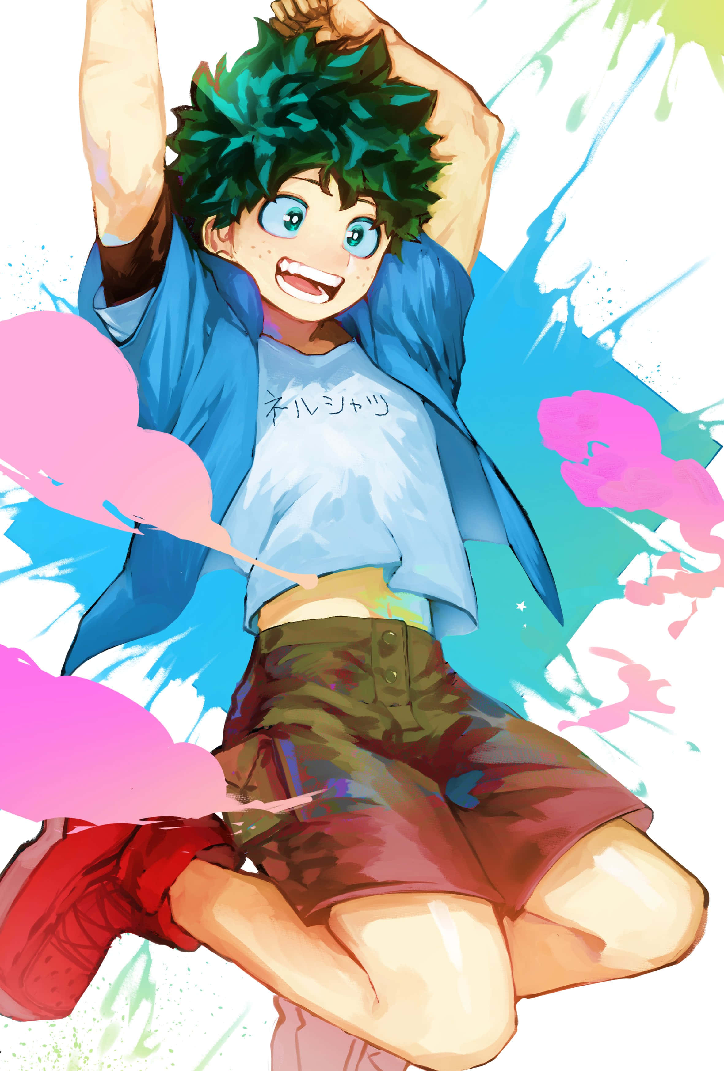 Cute Deku Color Splash Picture Wallpaper