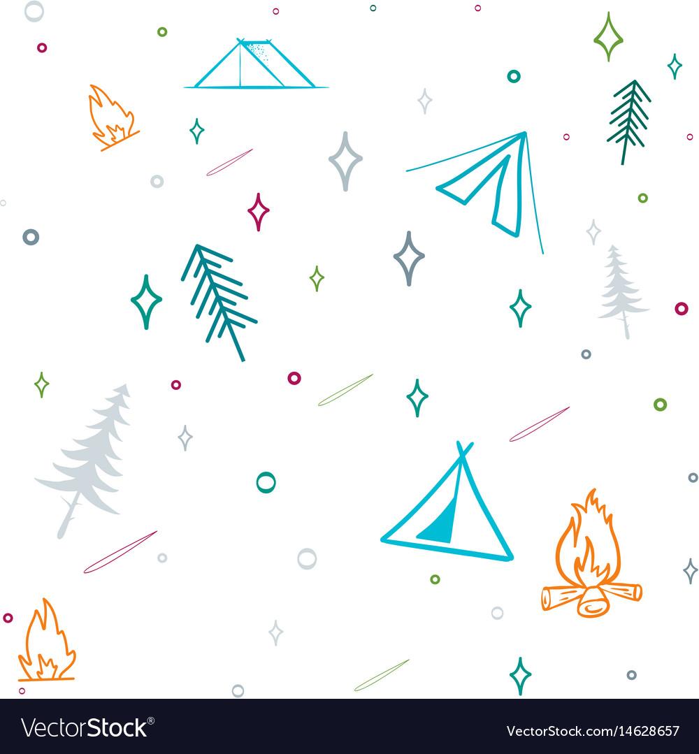 Free download Cute seamless pattern camping in the woods Vector Image
