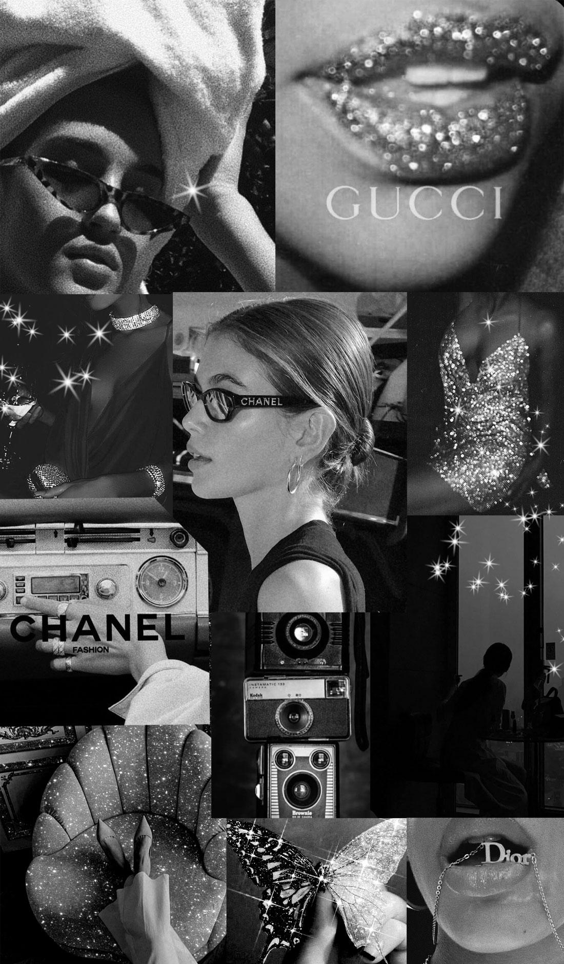 Black Collage Wallpaper Rich Girl Aesthetic Fab Mood