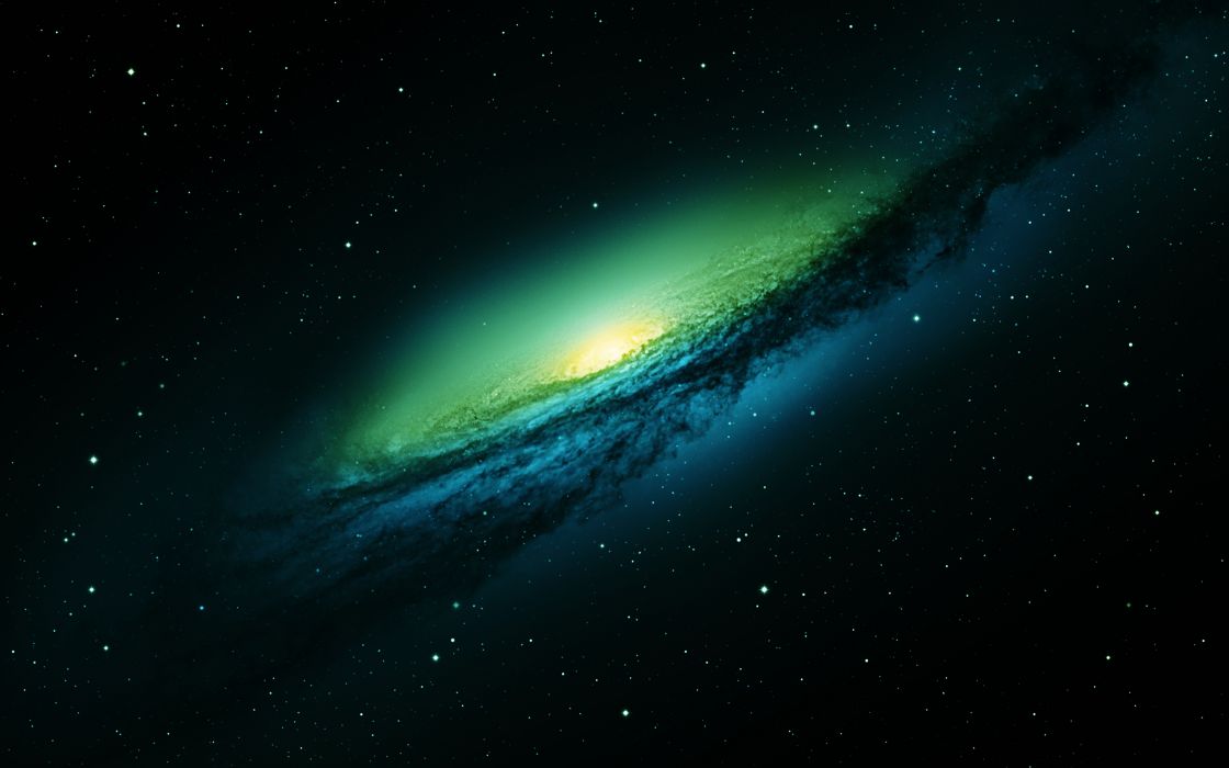 Galaxy Stars Green Wallpaper