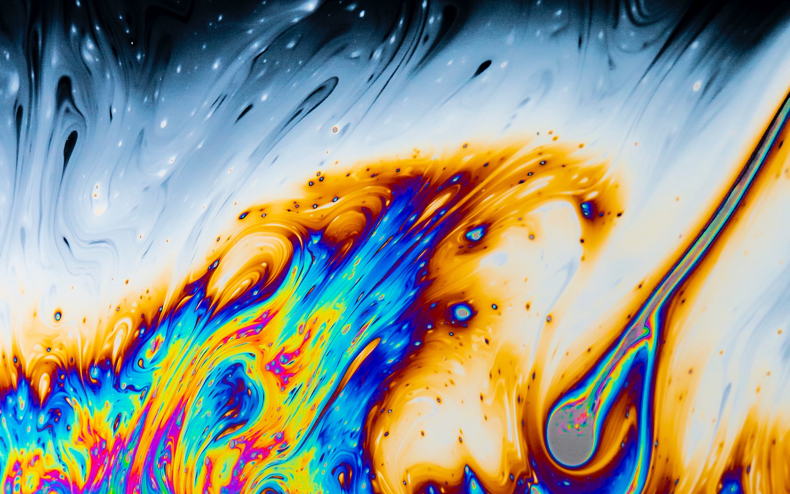 Download wallpaper 2560x1600 fluid stains lines spots colorful