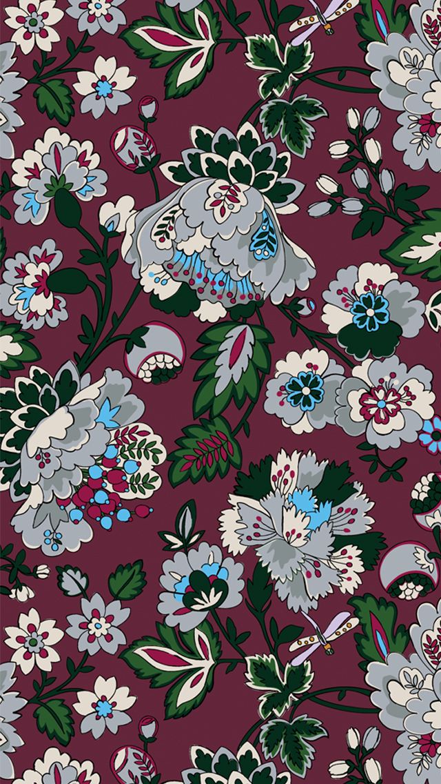Mobile download of Bordeaux Blooms Vera bradley wallpaper 640x1136