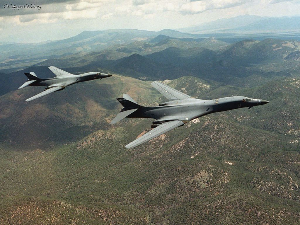 Aircraft Planes B1b Over Hills Picture Nr