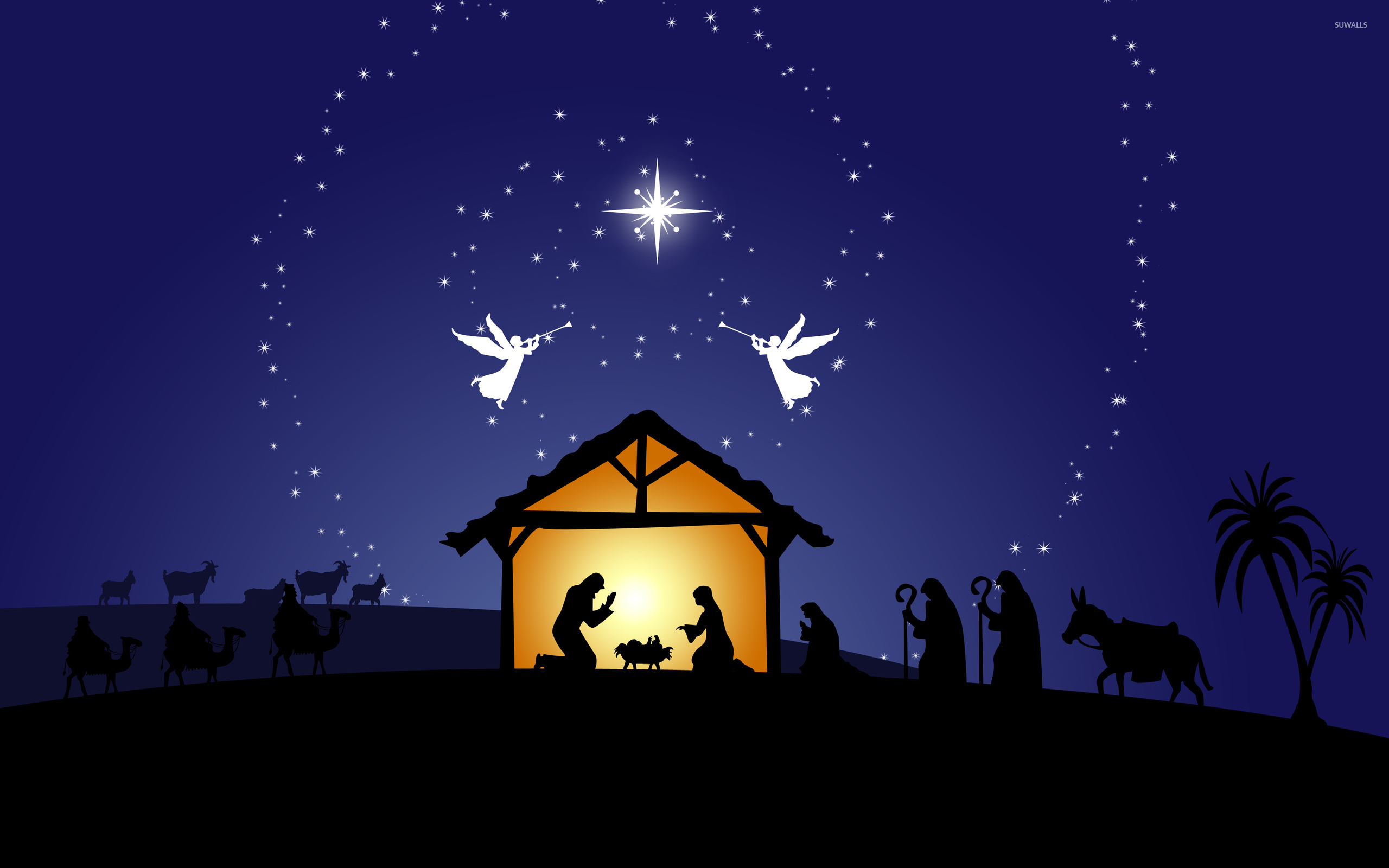 Nativity Scene Wallpaper Holiday