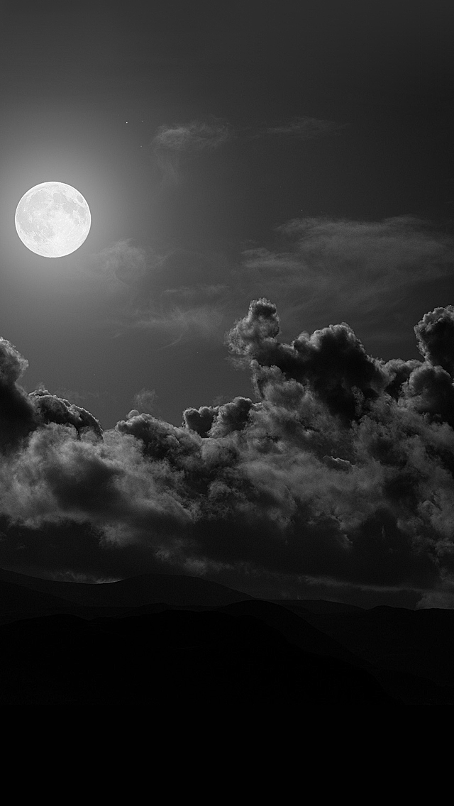 Moon Clouds iPhone 5 Wallpaper 640x1136