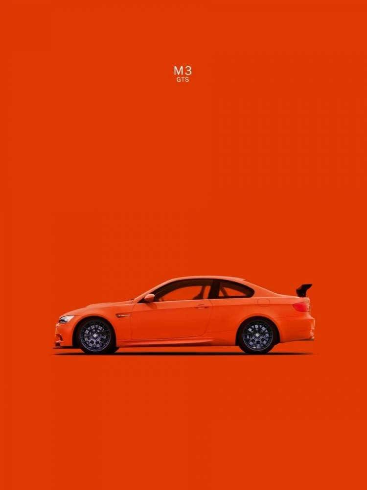 Bmw M3 Gts Orange By Mark Rogan Art Print Poster Amazon