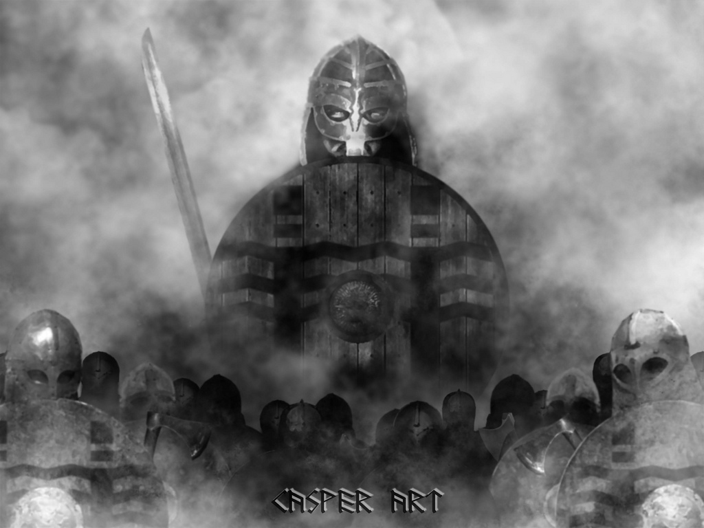 The Viking Post Viking Gunnar with Einherjar army