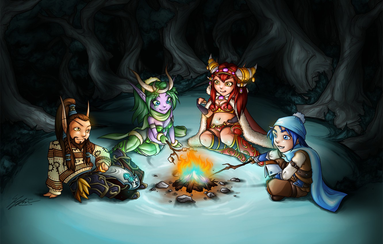 Free download Wallpaper Christmas WoW World of Warcraft Fan Art Dragons