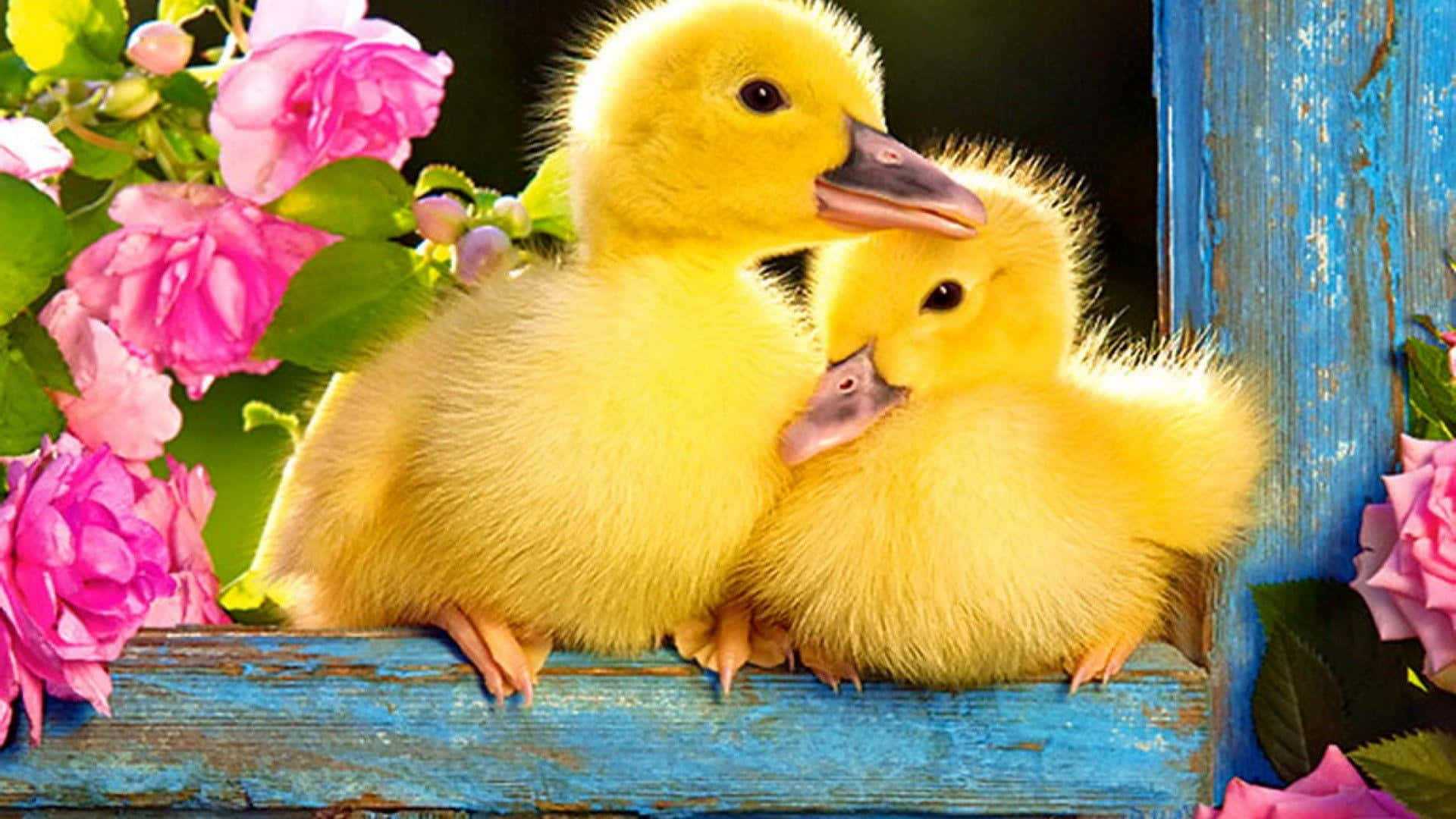 Baby Duck Background Wallpaper