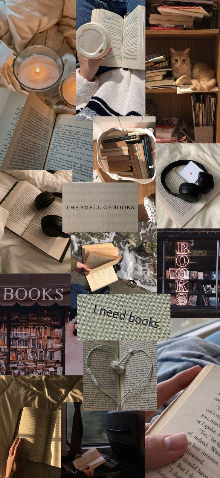 Aesthetic Book Wallpaper Collage In iPhone Books