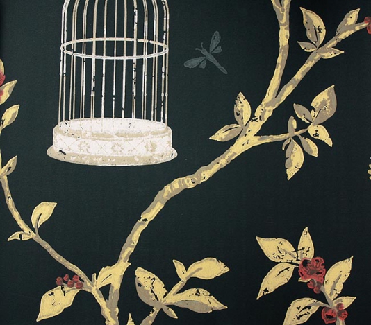 Black Wallpaper Birdcage Walk By Nina Campbell