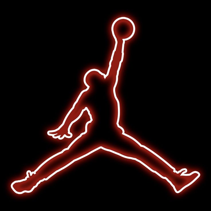 Red Neon Air Jordan Logo Icon Wallpaper