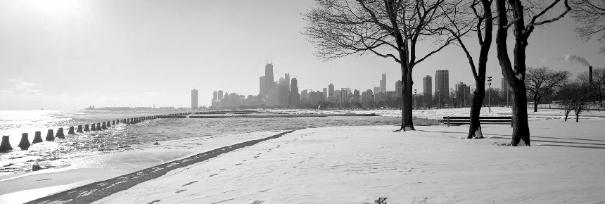 Chicago Panoramas Wallpaper Lakefront Winter Season