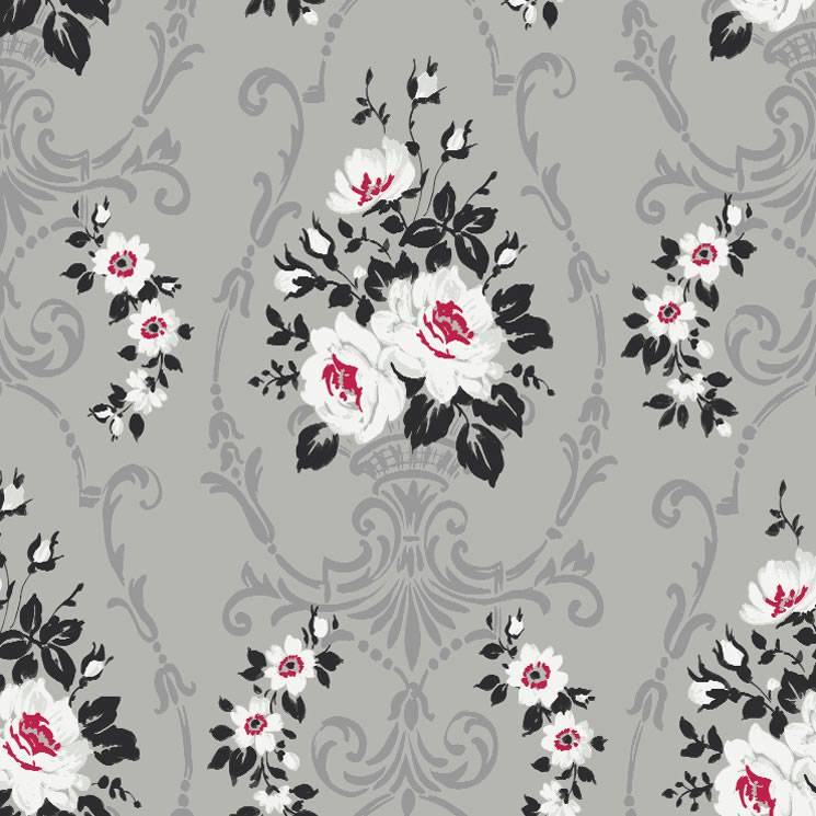 Details About Silver Cerise White Black Darcy Floral