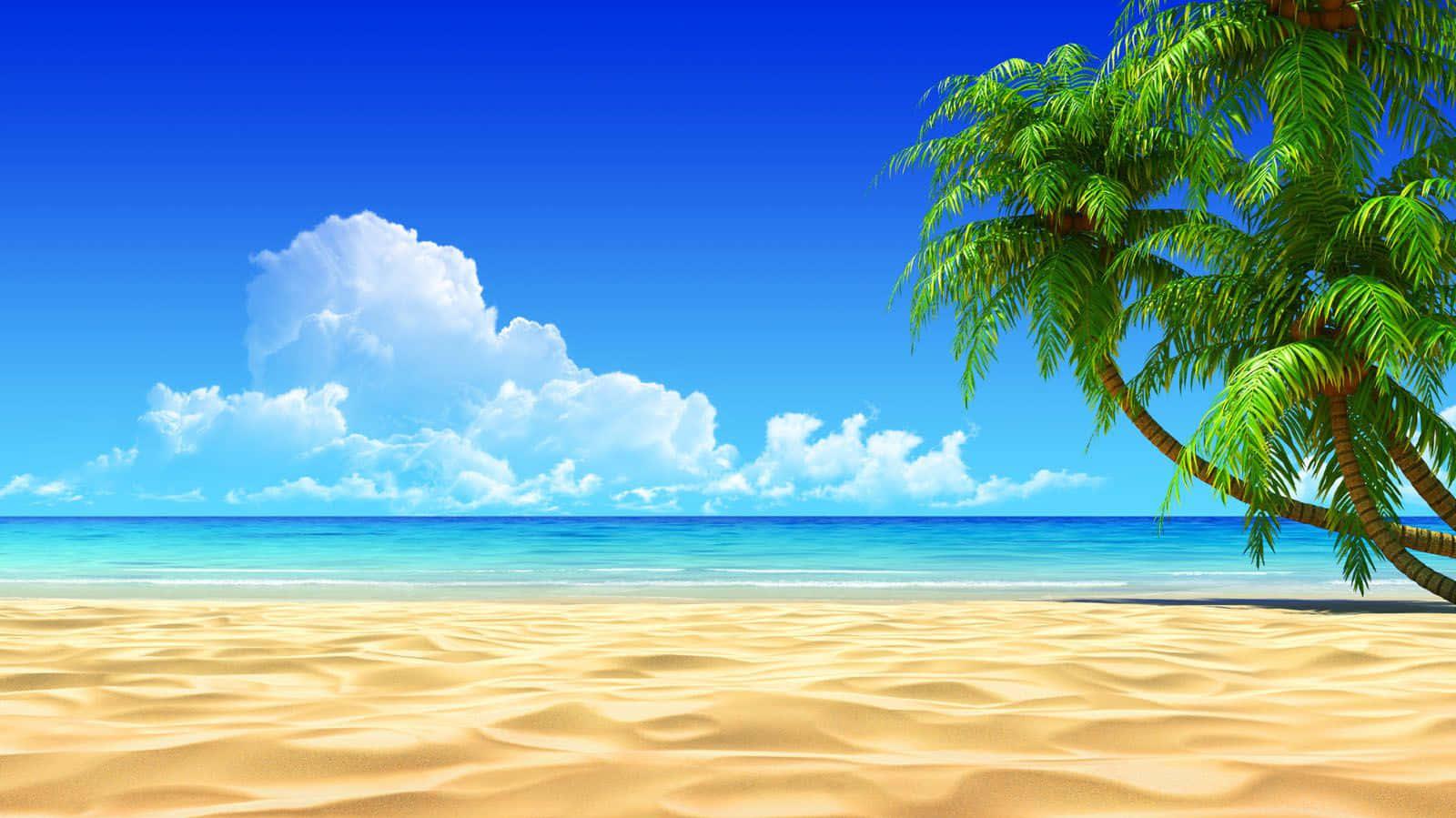 Tropical Beach Art Paradise Wallpaper