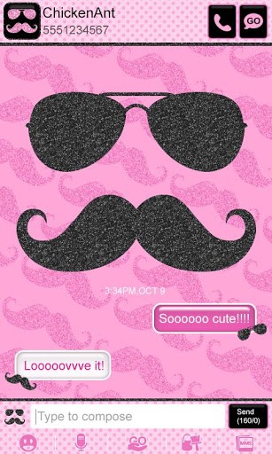 The Mustache Go Sms Theme Is Must Have Sparkly Sunglasses And