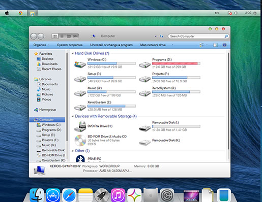 download mac os x mavericks theme for windows 7