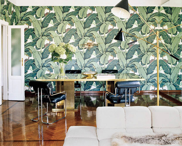 10 Of My Favorite Interiors with Palm Leaf Wallpaper Live The Life 580x466