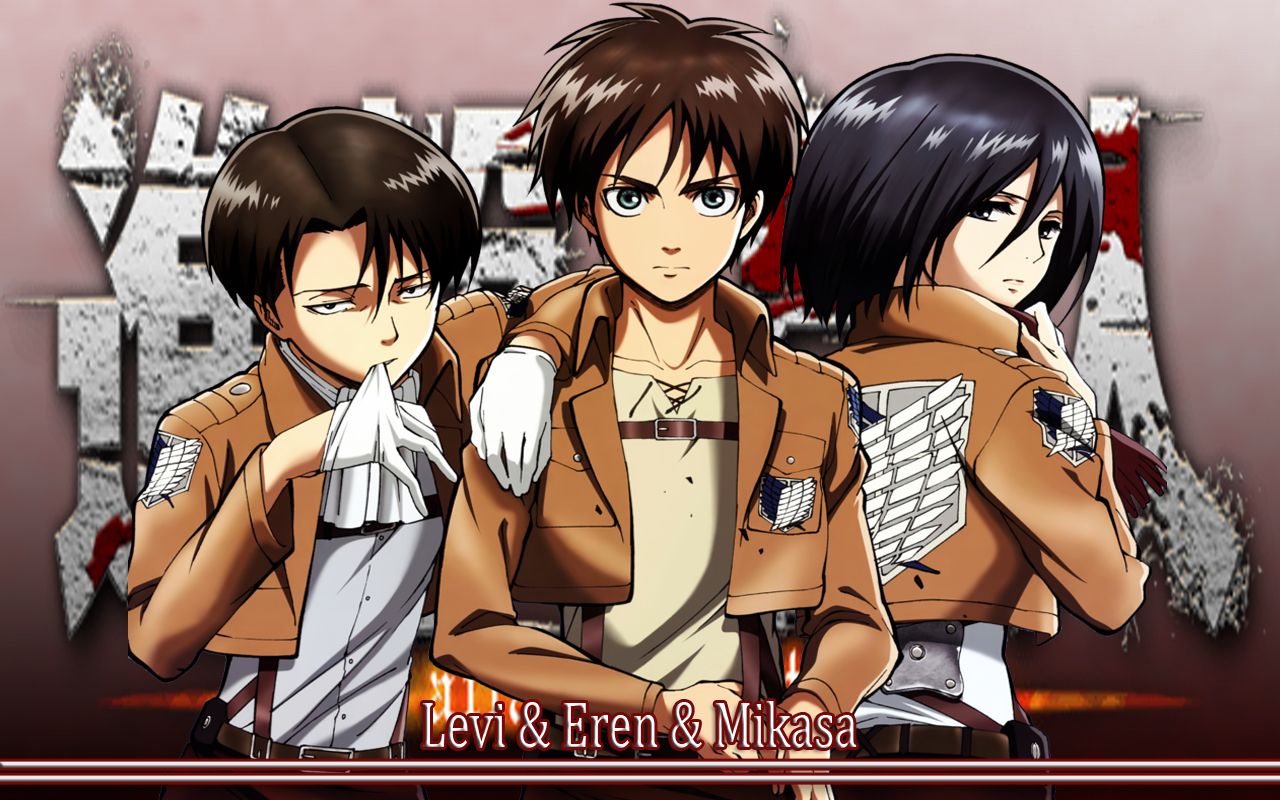 Attack On Titan Wallpaper Eren Levi And Mikasa