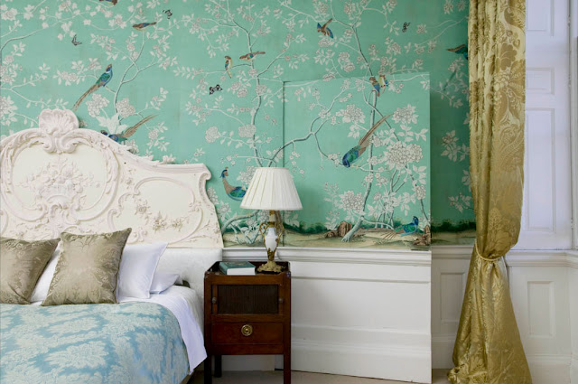 Green Chinoiserie Design Wallpapers for Walls Customised  lifencolors