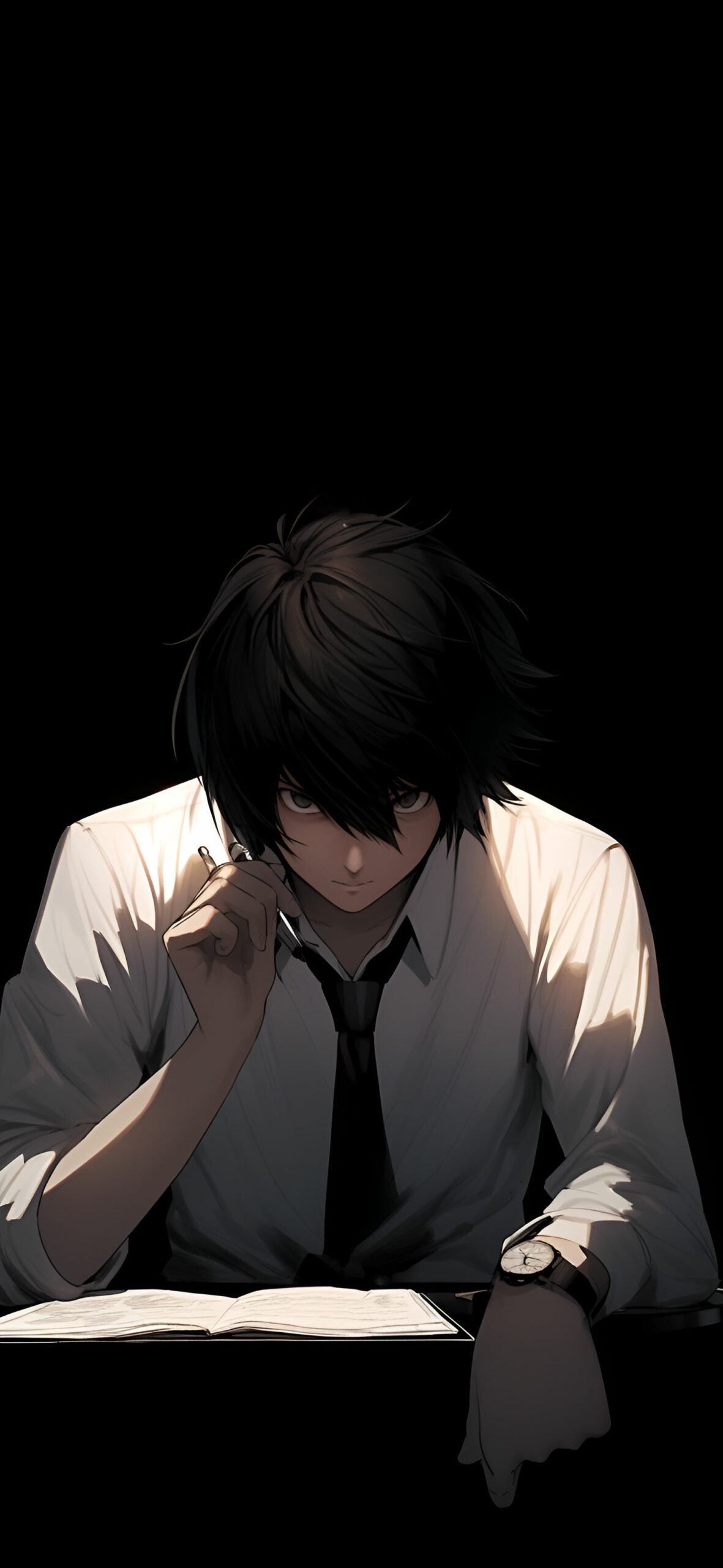 Death Note L Black Art Wallpaper Dark Anime iPhone