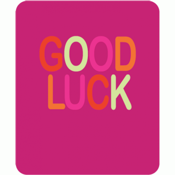 Good Luck Card Pink Background