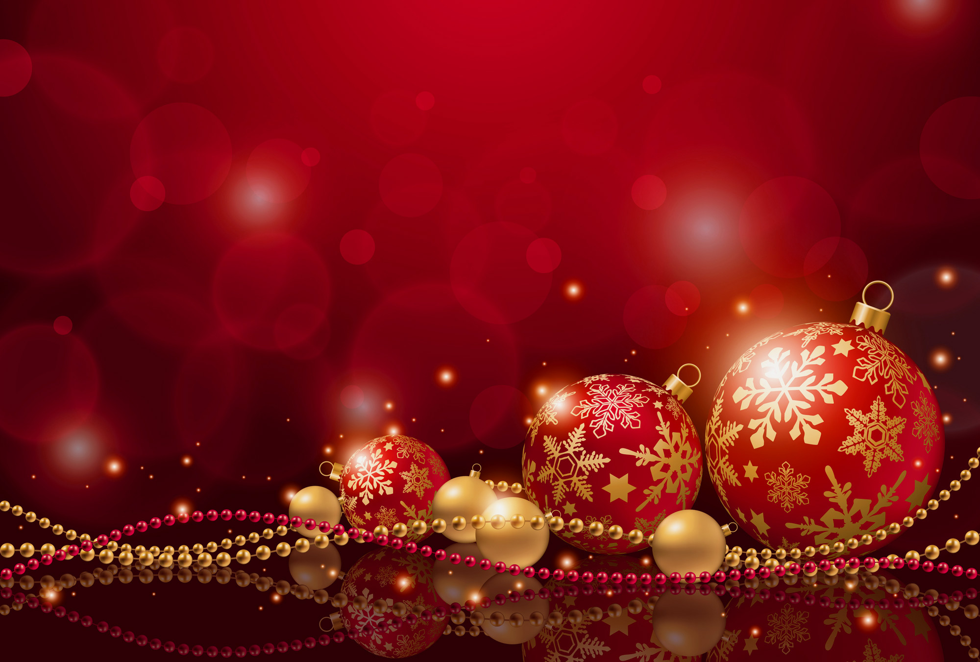 Wonderful Red Christmas Background Full HD Pictures