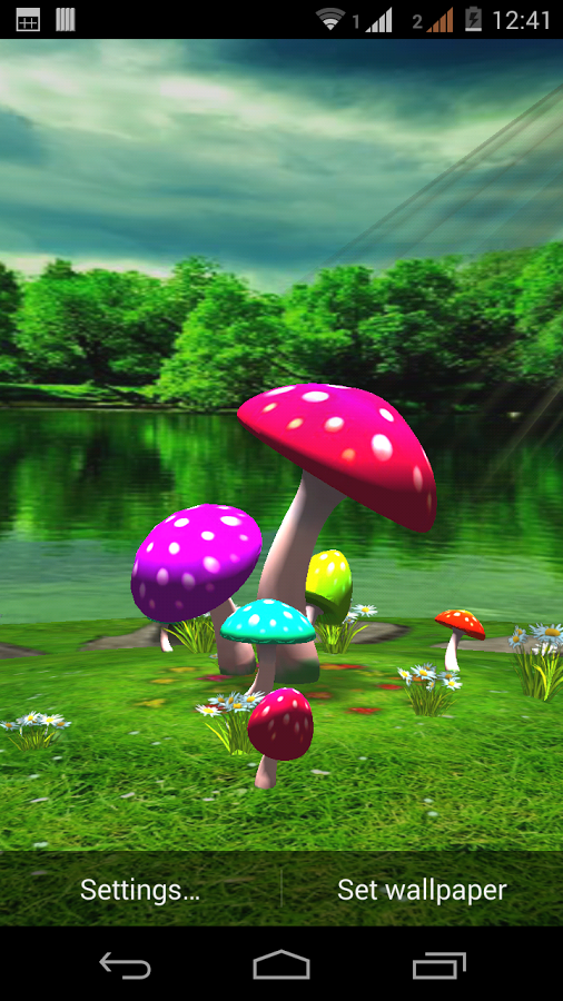 3d Mushroom Garden Wallpaper Screenshot