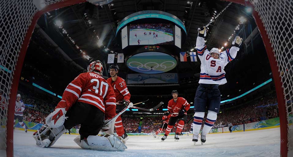 Hockey Prelim Team Usa Celebrates After Brian Rafalski