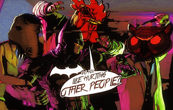 Wallpaper Hotline Miami Masks Art Batman Situations