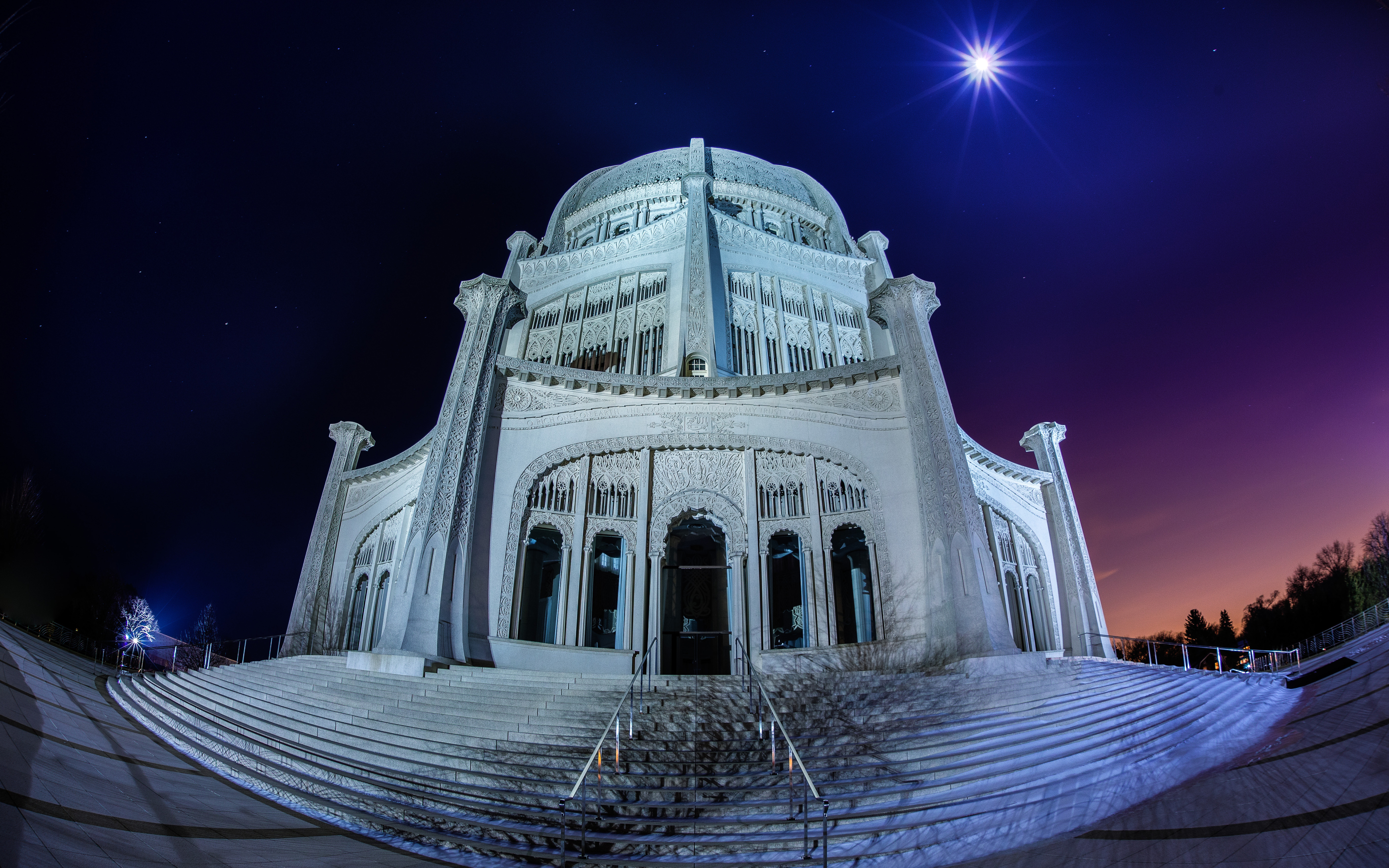 Bah House Of Worship Wilmette Illinois Usa Widescreen