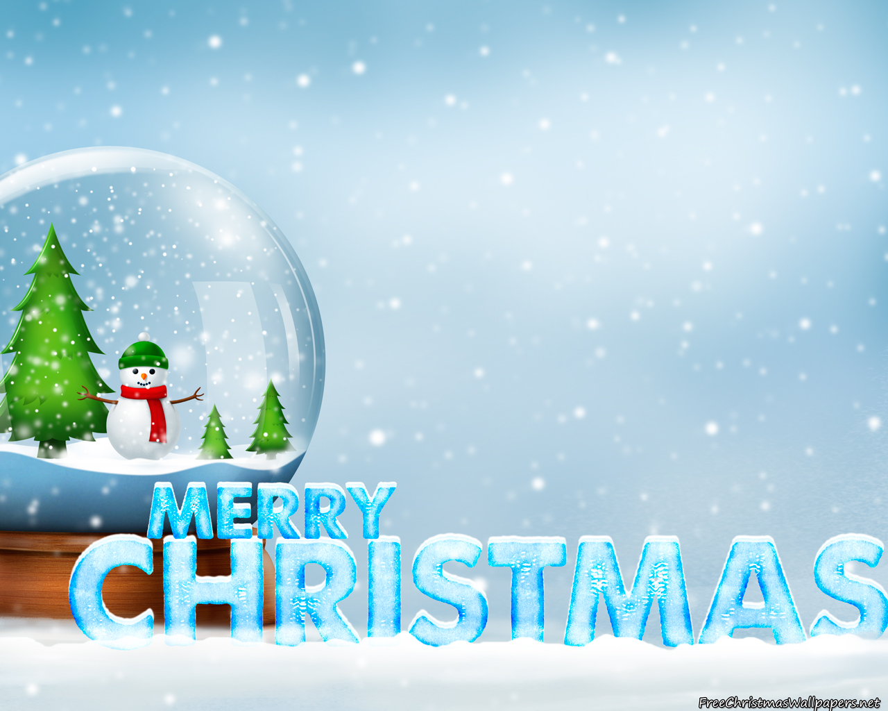 Snow Merry Christmas Globe Wallpaper