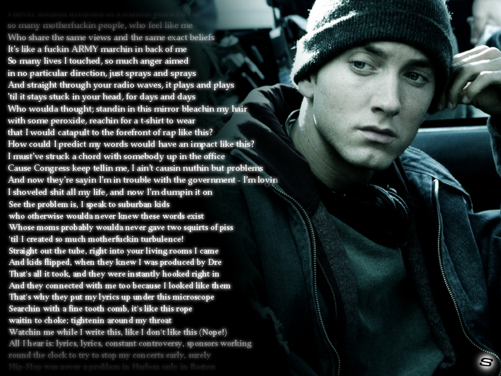 Free Download Eminem Slim Shady Hip Hop Hip Hop Rap Texts Q Wallpaper Background [1600x1200] For