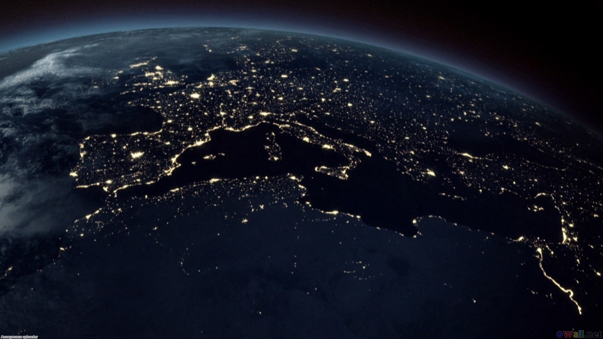 Earth At Night Europe HD Wallpaper Wide Screen 1080p 2k