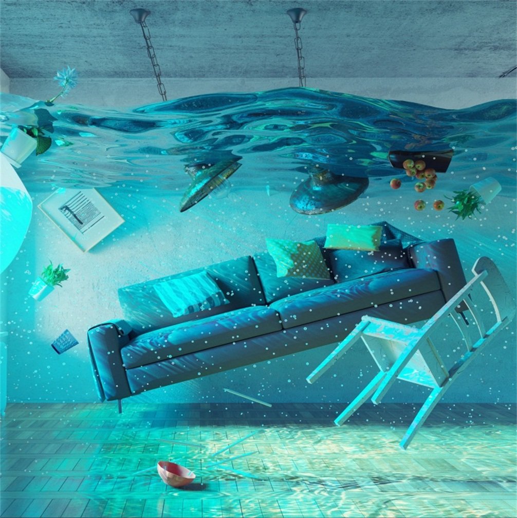 Csfoto Background For Underwater Flooding Interior Apartment