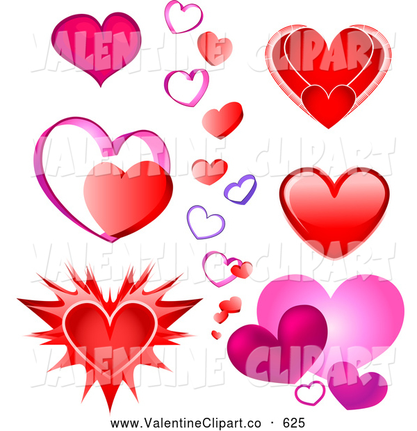 Clip Art Set Pink Red And